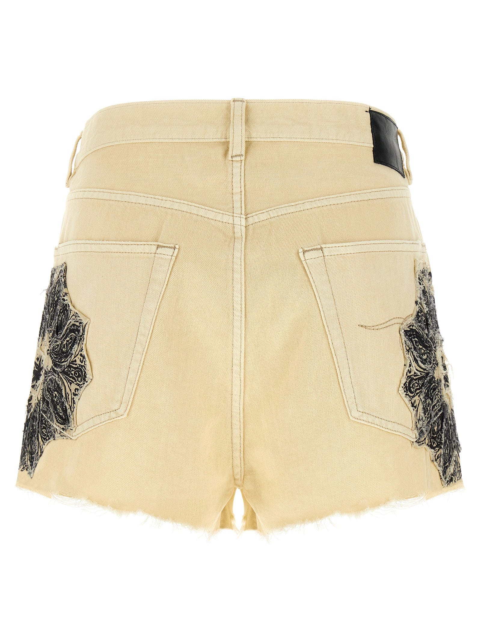 R13 Beige Cotton Bermuda Women's Shorts