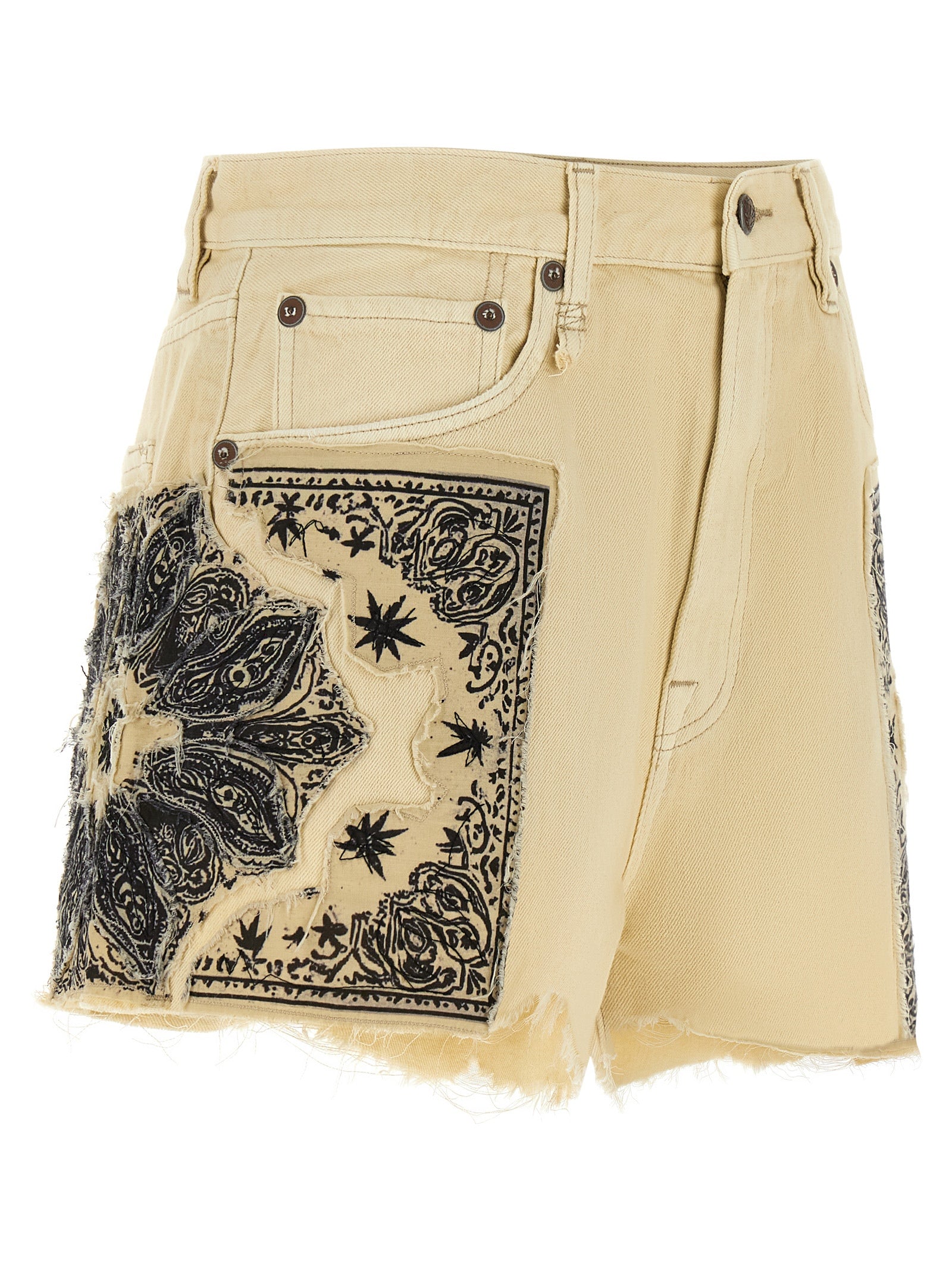 R13 Beige Cotton Bermuda Women's Shorts
