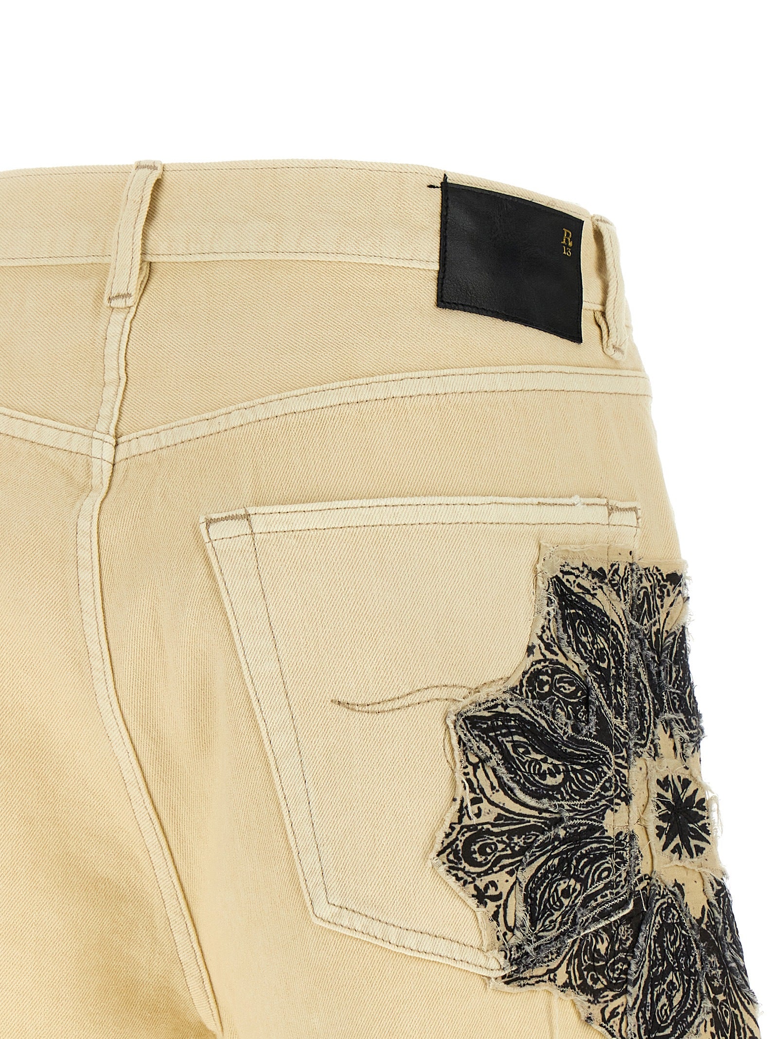 R13 Beige Cotton Bermuda Women's Shorts