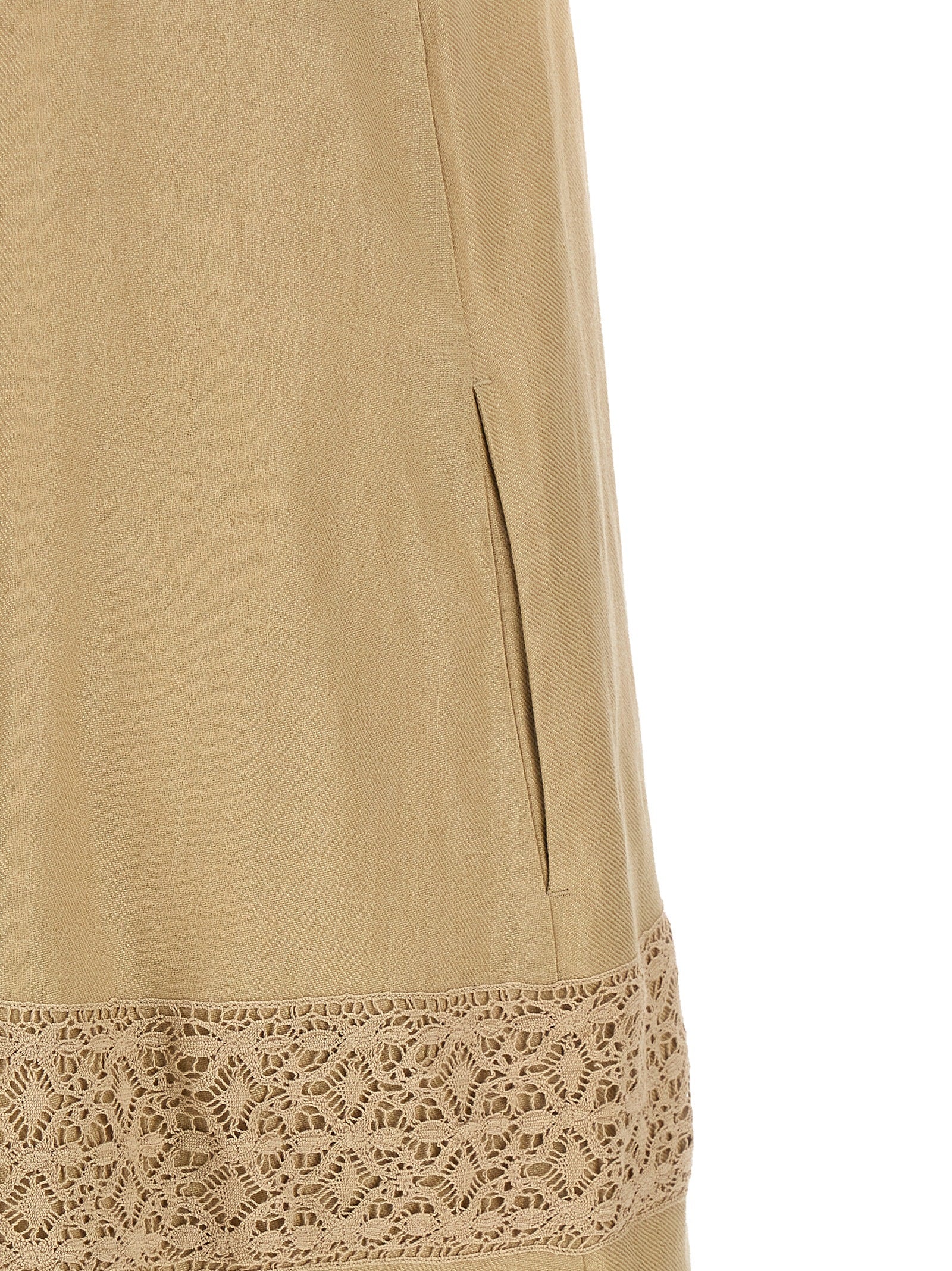 Max Mara Beige Linen Long Women's Dress