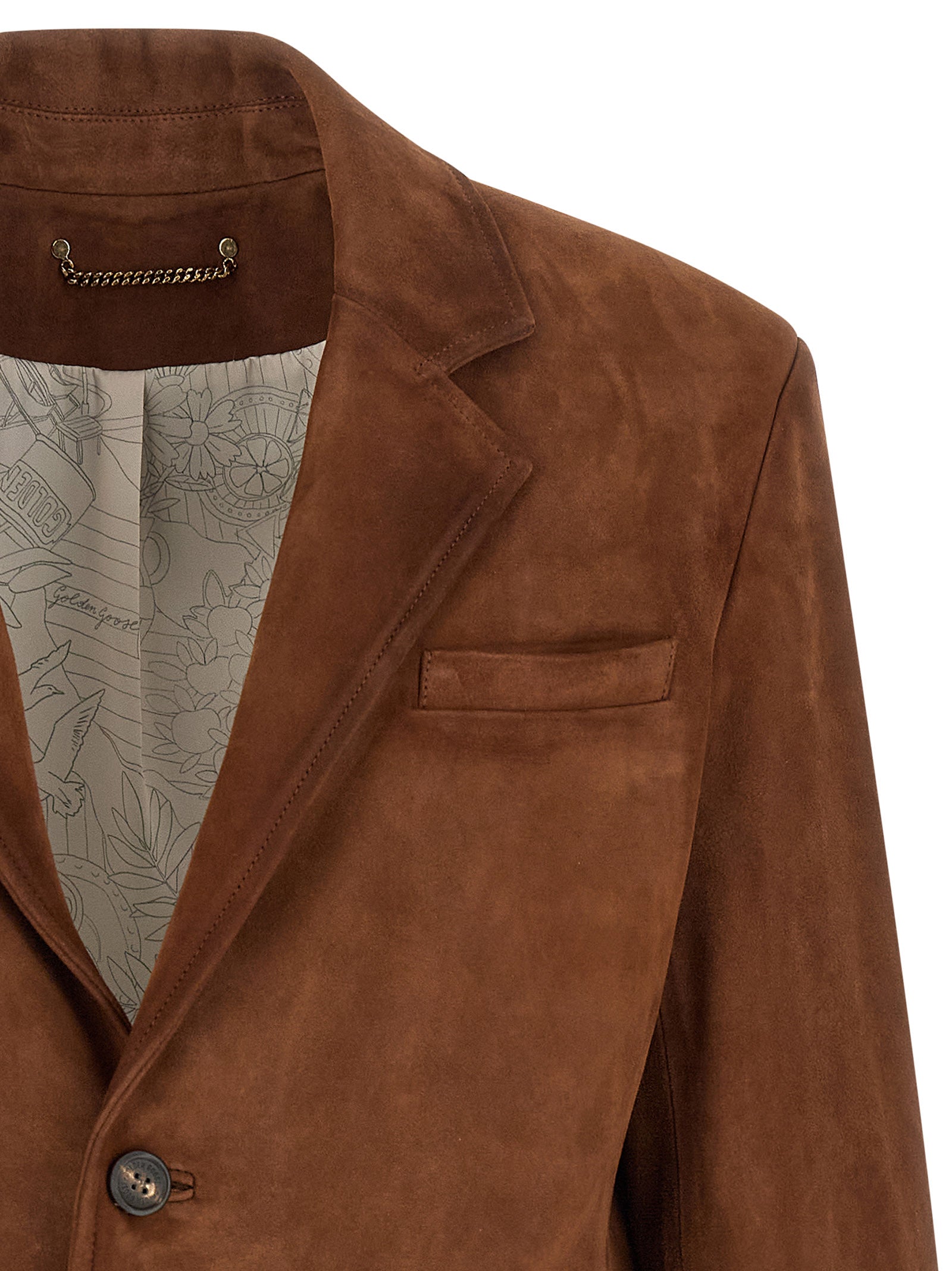 Golden Goose Brown Lamb Leather Leather Men's Jacket