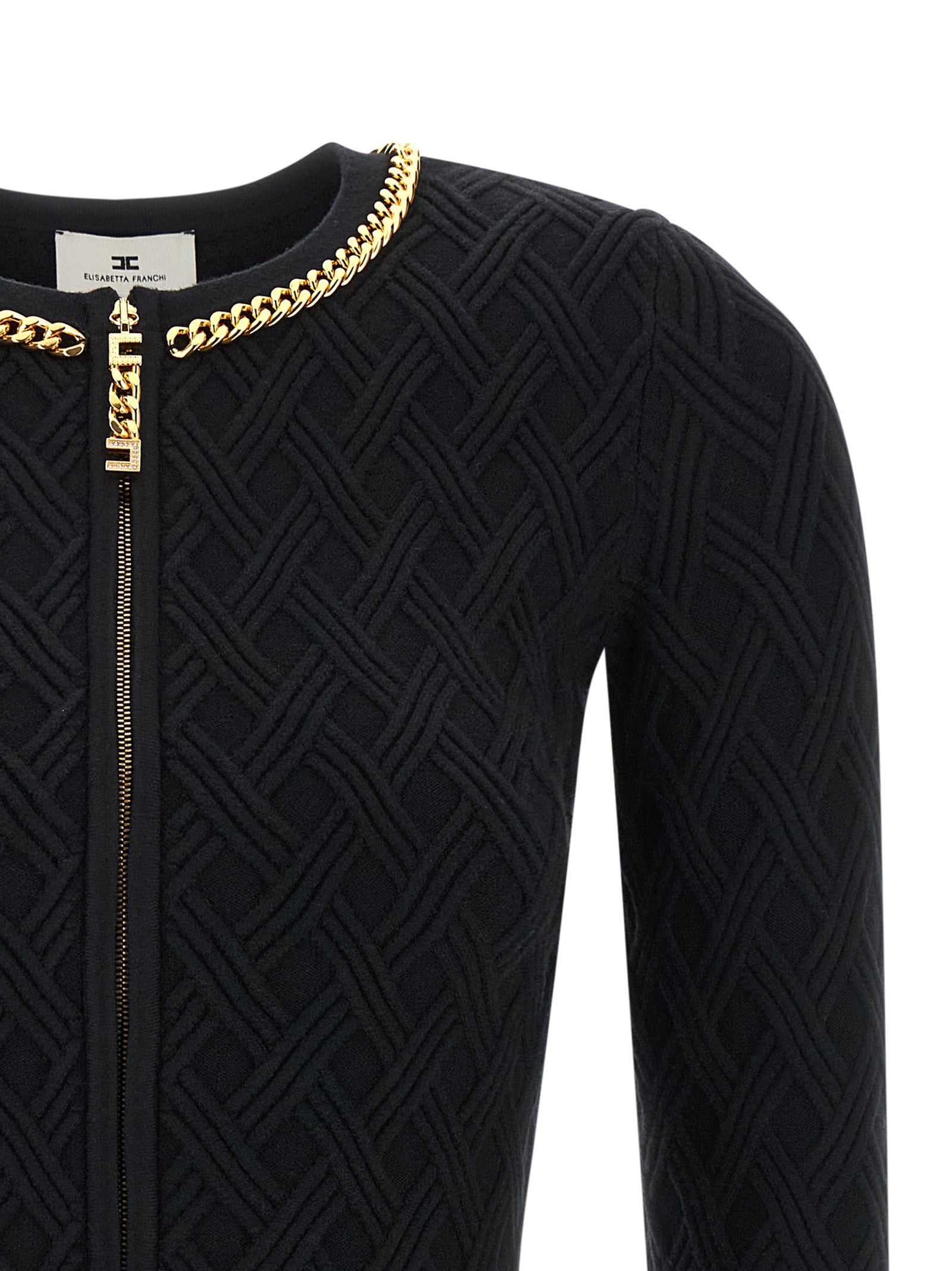 Elisabetta Franchi Black Viscose Women's Cardigan
