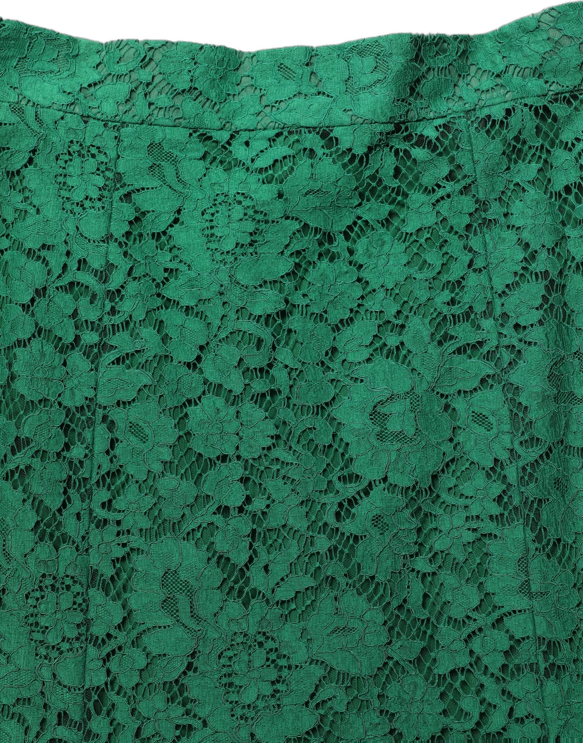 Dolce & Gabbana Green Lace High Waist Mermaid Midi Women's Skirt