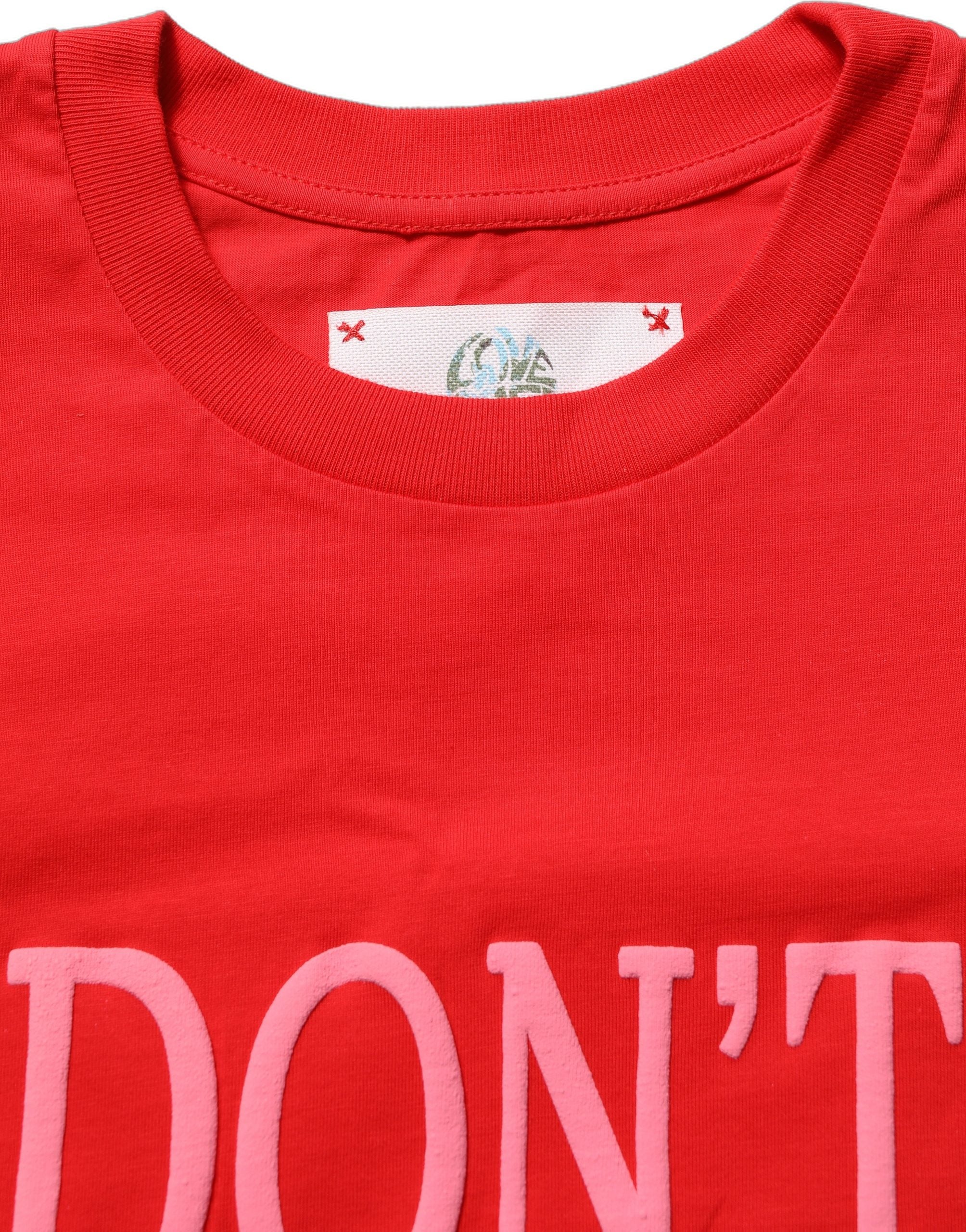 Dolce & Gabbana Red Graphic Cotton Jersey Crew Neck Women's T-shirt (Pre-Owned)