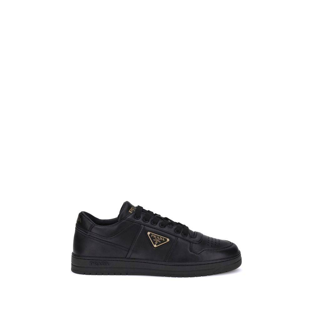 Prada Black Calf Leather Bos Taurus Low Top Men's Sneakers