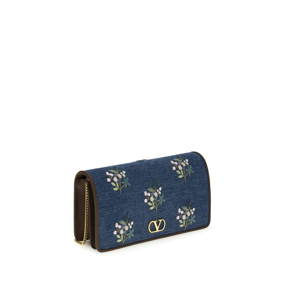 Valentino Garavani Blue Cotton Shoulder Women's Bag