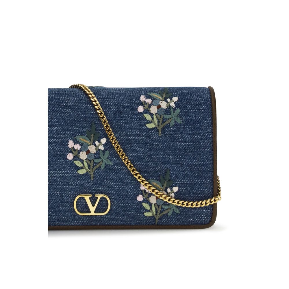 Valentino Garavani Blue Cotton Shoulder Women's Bag