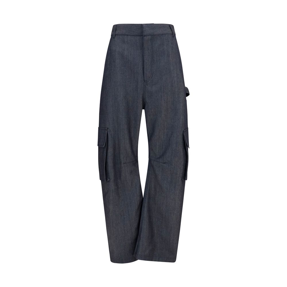 Balenciaga Blue Wool Oves Aries Cargo Women's Pants