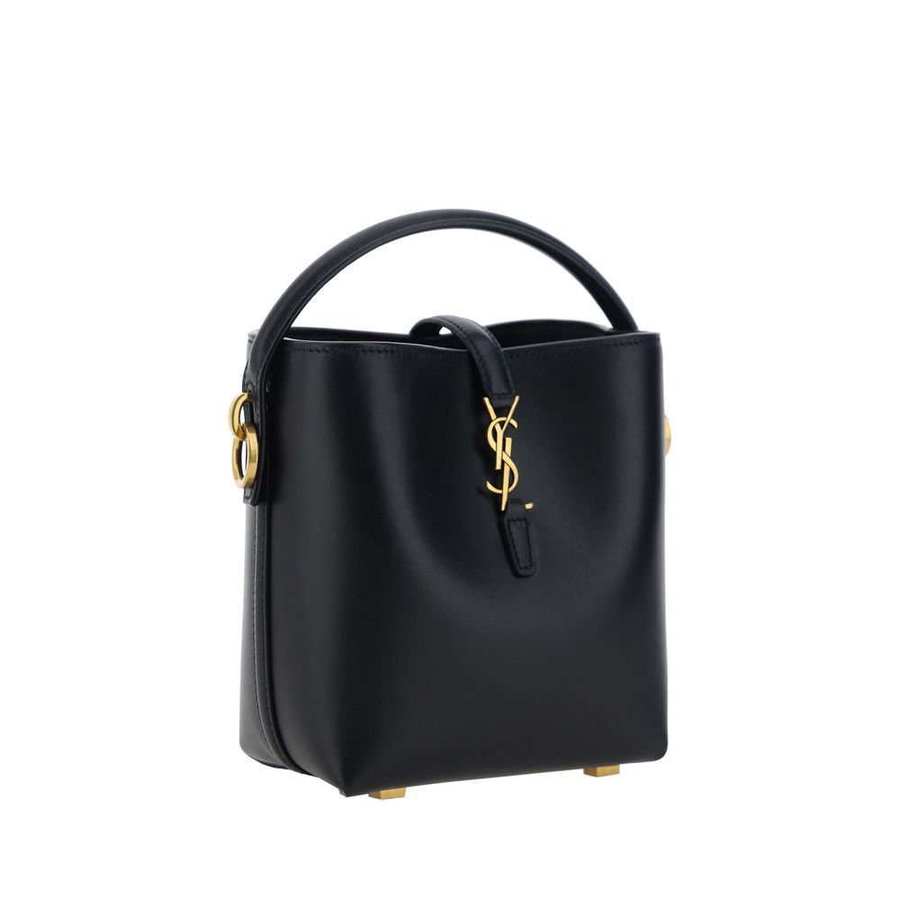 Saint Laurent Black Calf Leather Bos Taurus Shoulder Women's Bag
