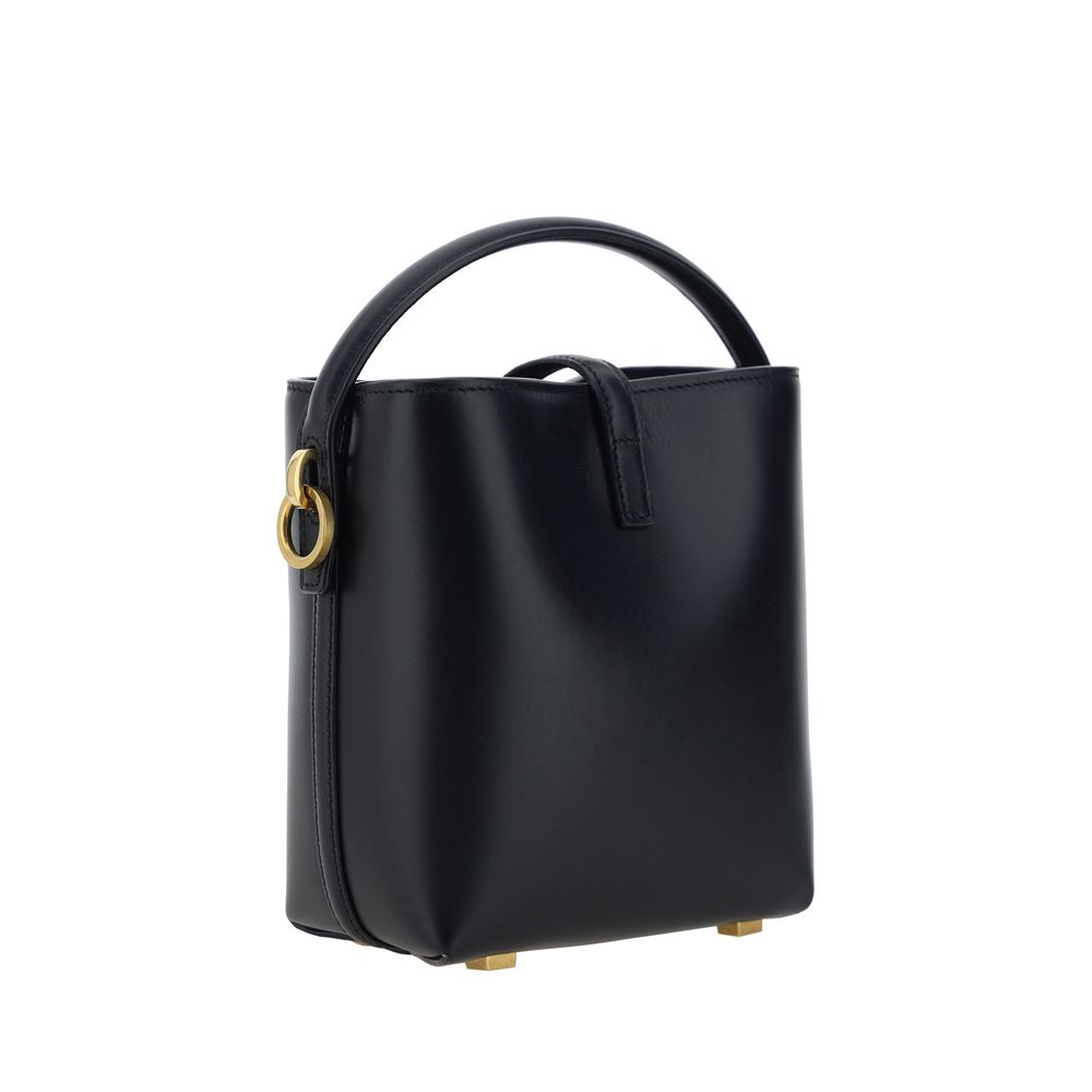 Saint Laurent Black Calf Leather Bos Taurus Shoulder Women's Bag