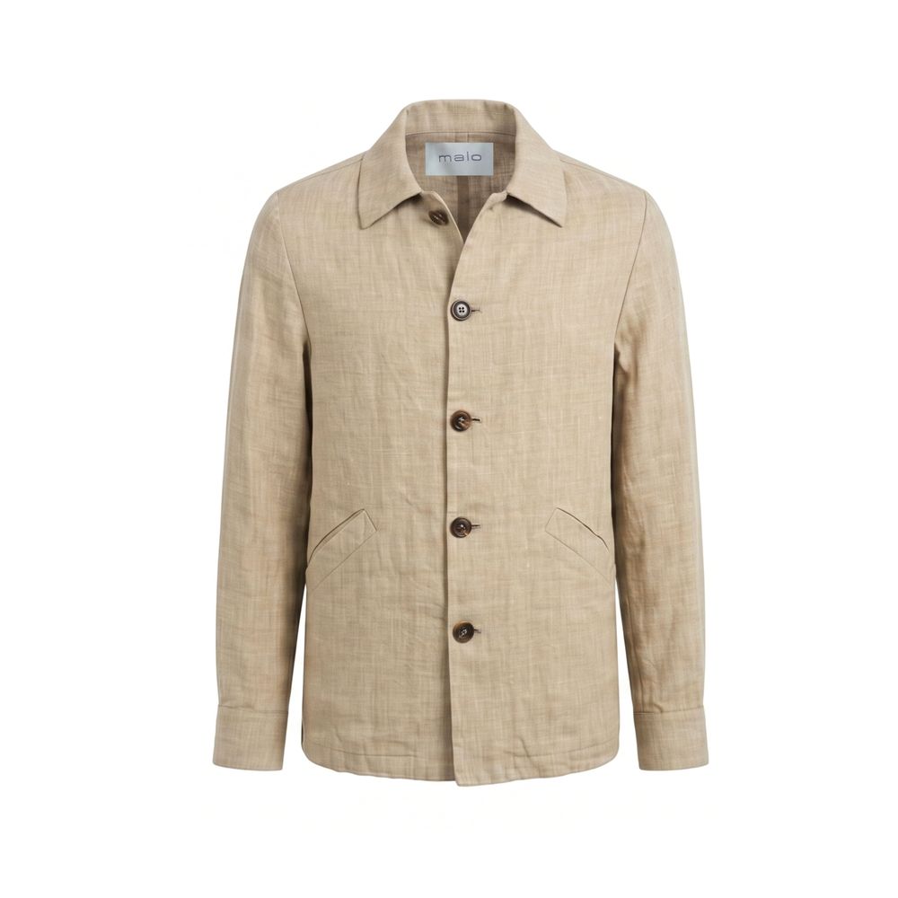 Malo Beige Linen Men Men's Jacket