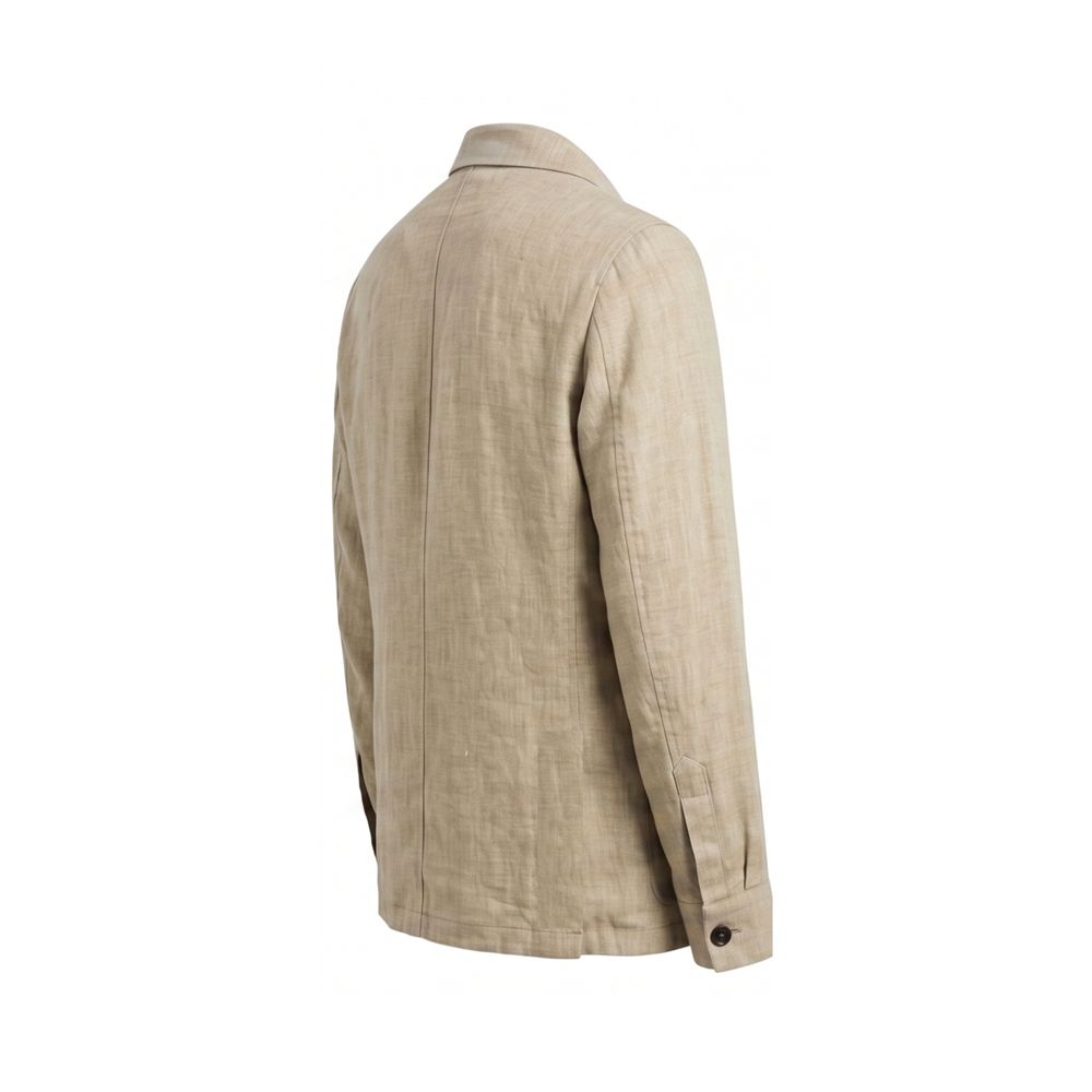 Malo Beige Linen Men Men's Jacket