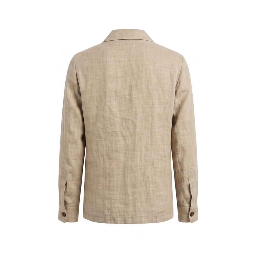 Malo Beige Linen Men Men's Jacket
