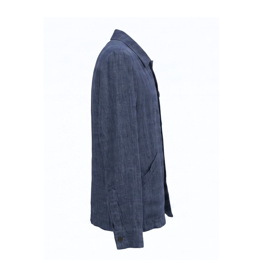 Malo Blue Linen Men's Men's Jacket