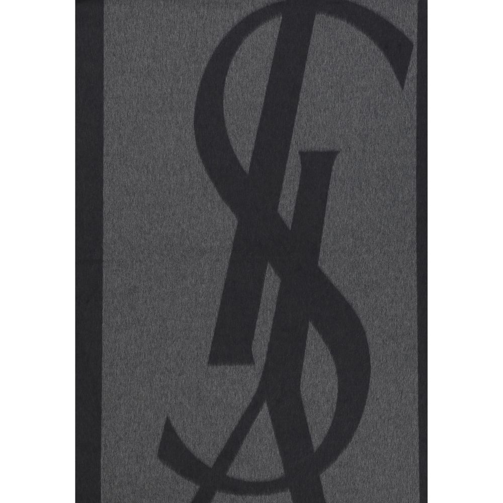 Saint Laurent Gray Silk Men's Scarf