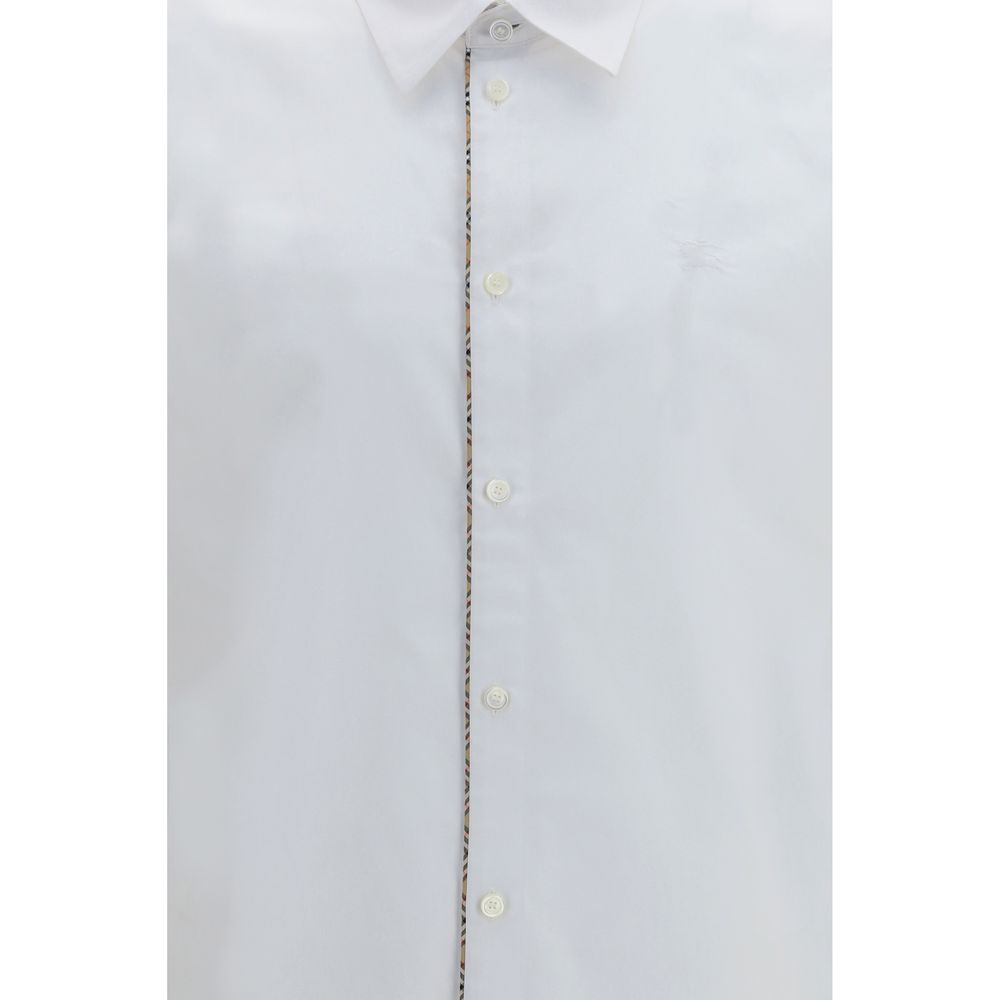 Burberry White Cotton Dress Men's Shirt