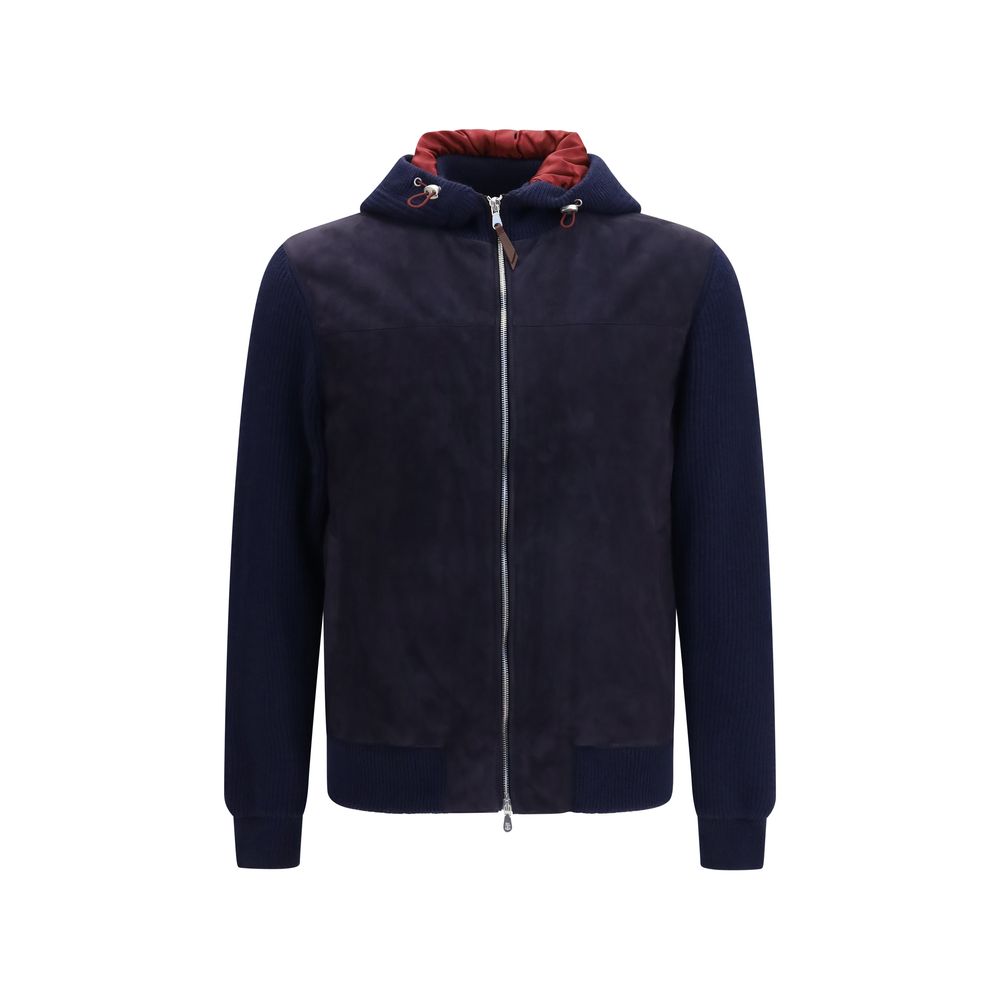 Brunello Cucinelli Blue Wool Oves Aries Full-Length Men's Jacket