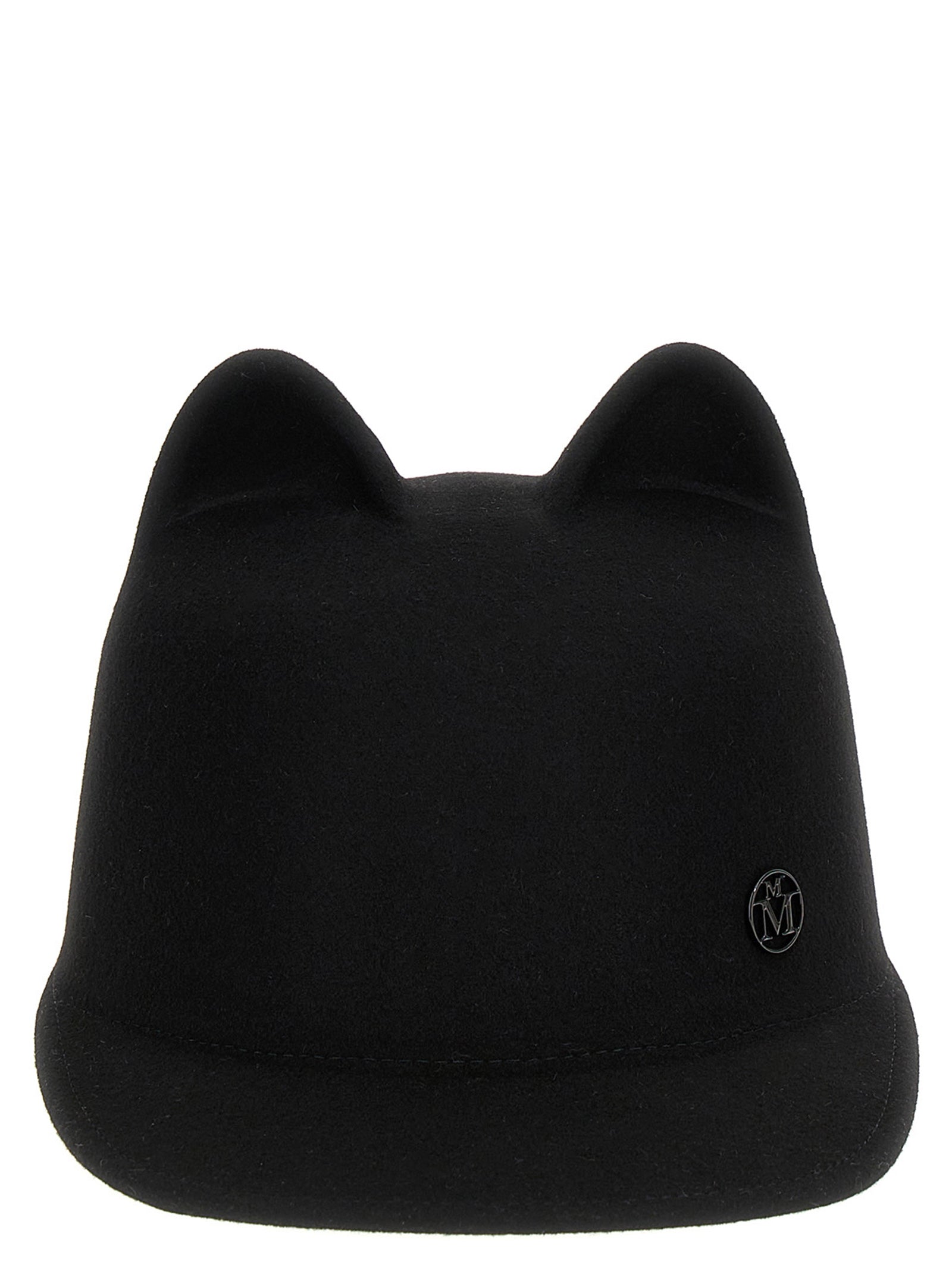 Maison Michel Black Rabbit Fur Cap (Baseball Women's Hat)