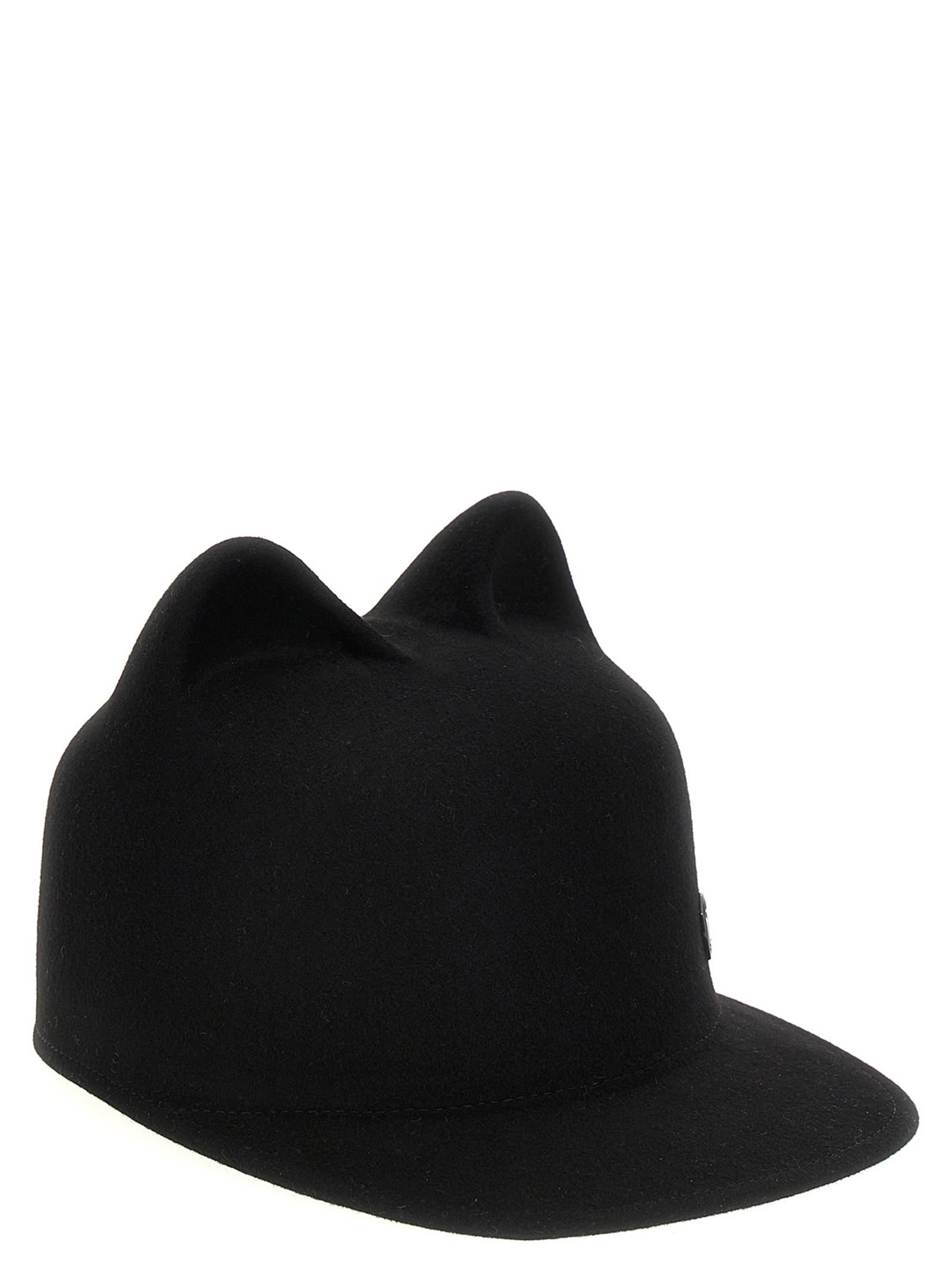 Maison Michel Black Rabbit Fur Cap (Baseball Women's Hat)