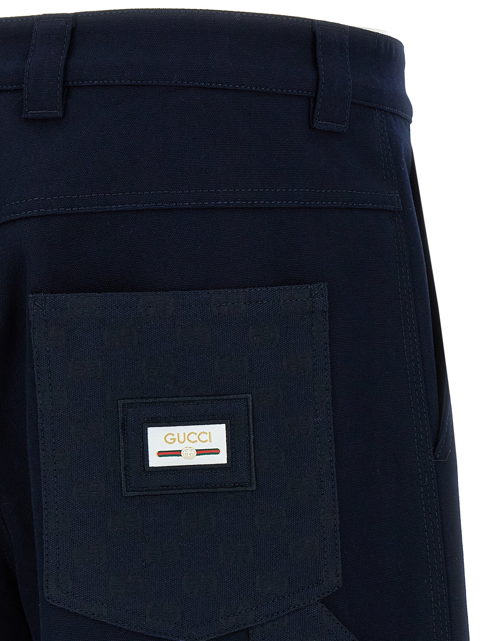 Gucci Blue Cotton Casual Men's Pants
