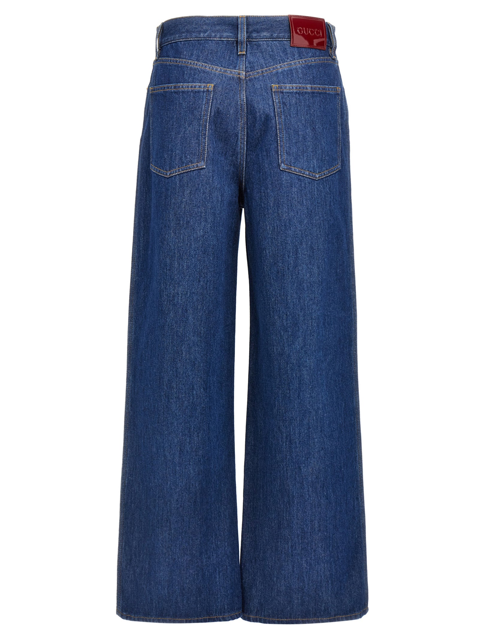 Gucci Blue Cotton Relaxed Fit Women's Jeans