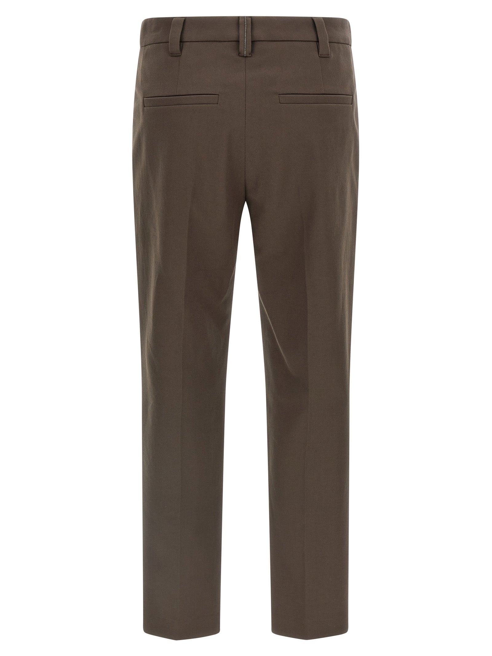 Brunello Cucinelli Brown Cotton Casual Women's Pants