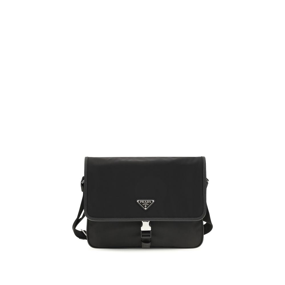 Prada Black Recycled Polyamide Shoulder Men's Bag
