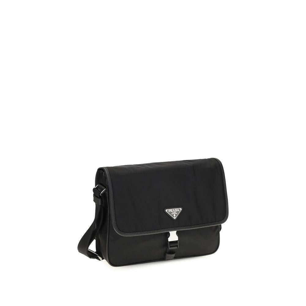 Prada Black Recycled Polyamide Shoulder Men's Bag