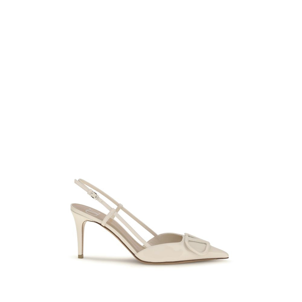 Valentino Garavani Beige Calf Leather Bos Taurus High Heel Women's Pumps