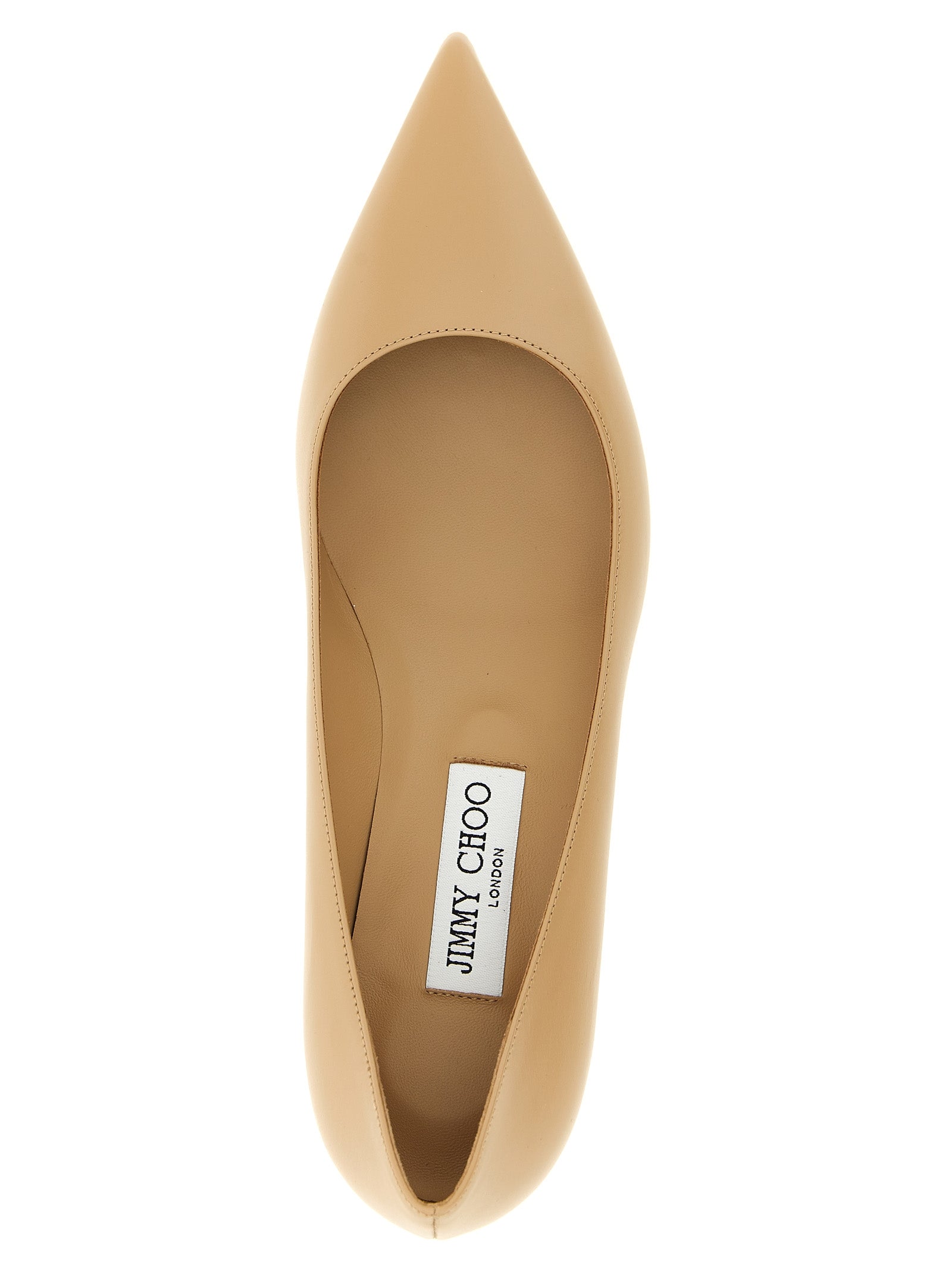 Jimmy Choo Beige Leather Mid Heel Women's Pumps