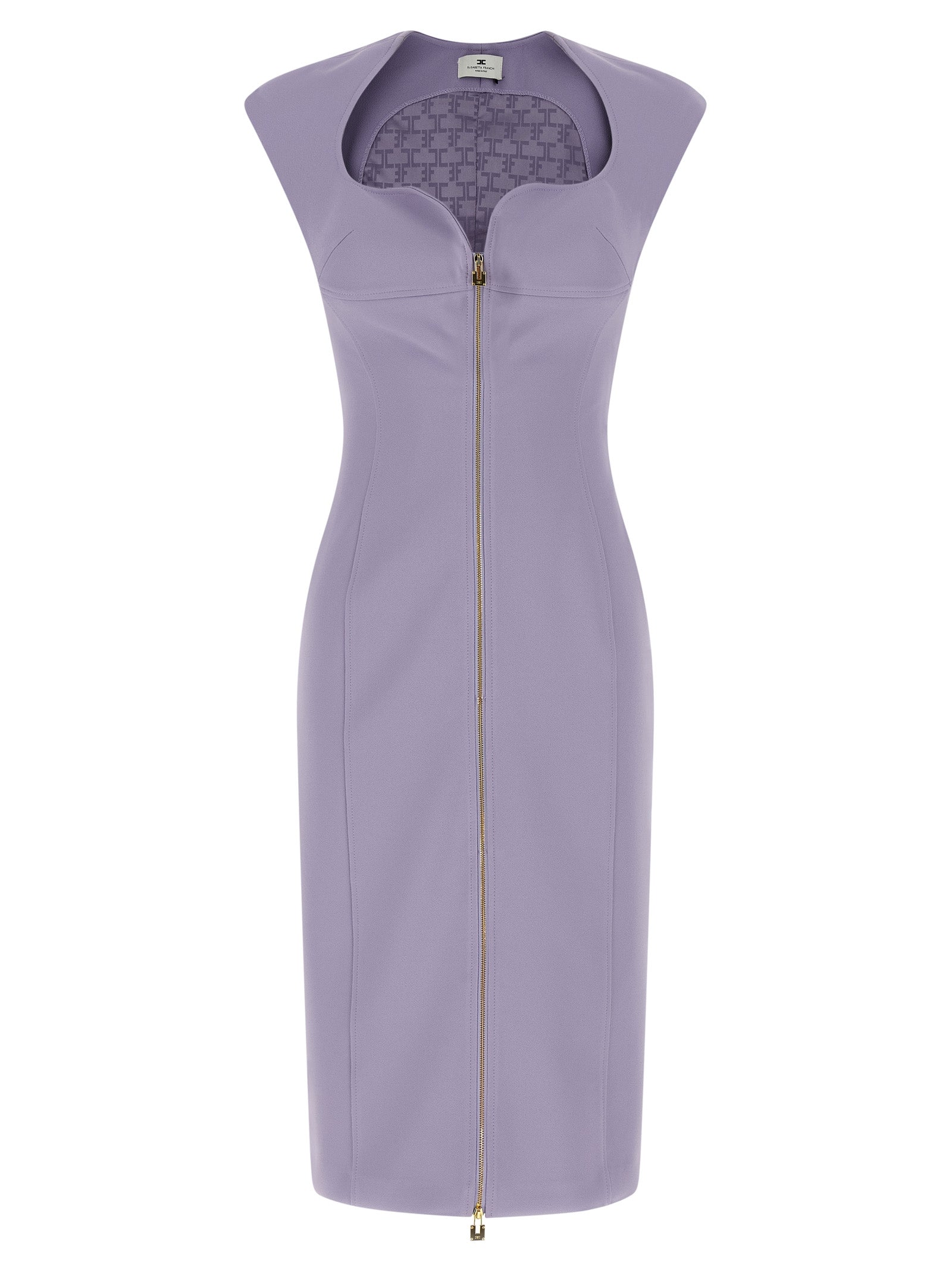 Elisabetta Franchi Purple Polyester Midi Women's Dress