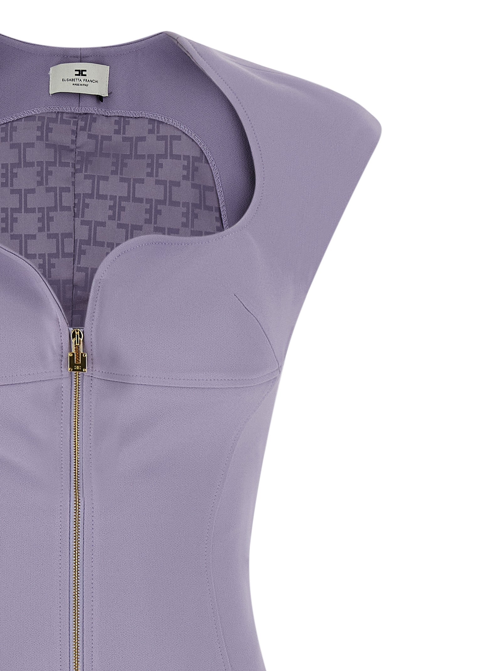 Elisabetta Franchi Purple Polyester Midi Women's Dress
