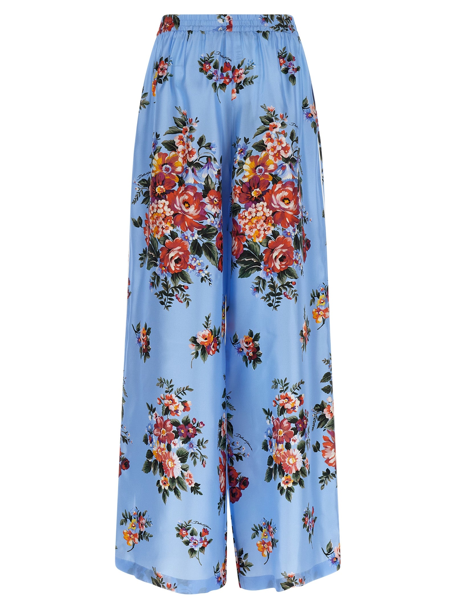 Dolce & Gabbana Blue Silk Casual Women's Pants