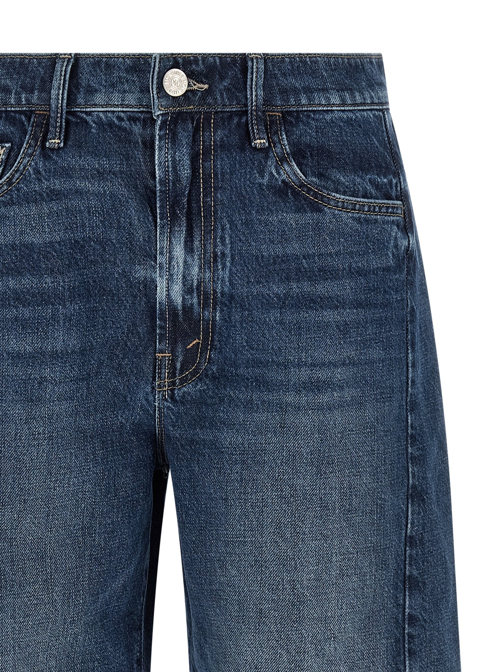 Mother Denim Blue Cotton Bermuda Women's Shorts