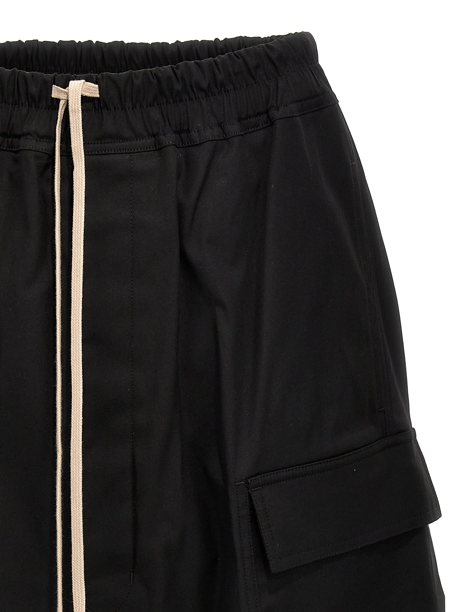 Rick Owens Black Cotton Bermuda Men's Shorts