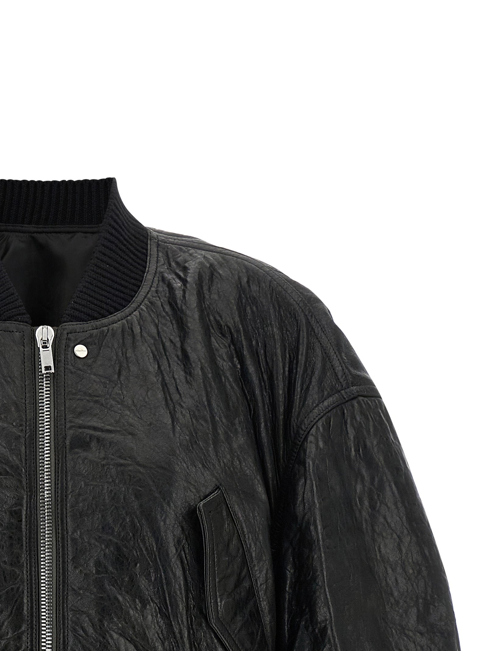 Rick Owens Black Lamb Leather Leather Women's Jacket