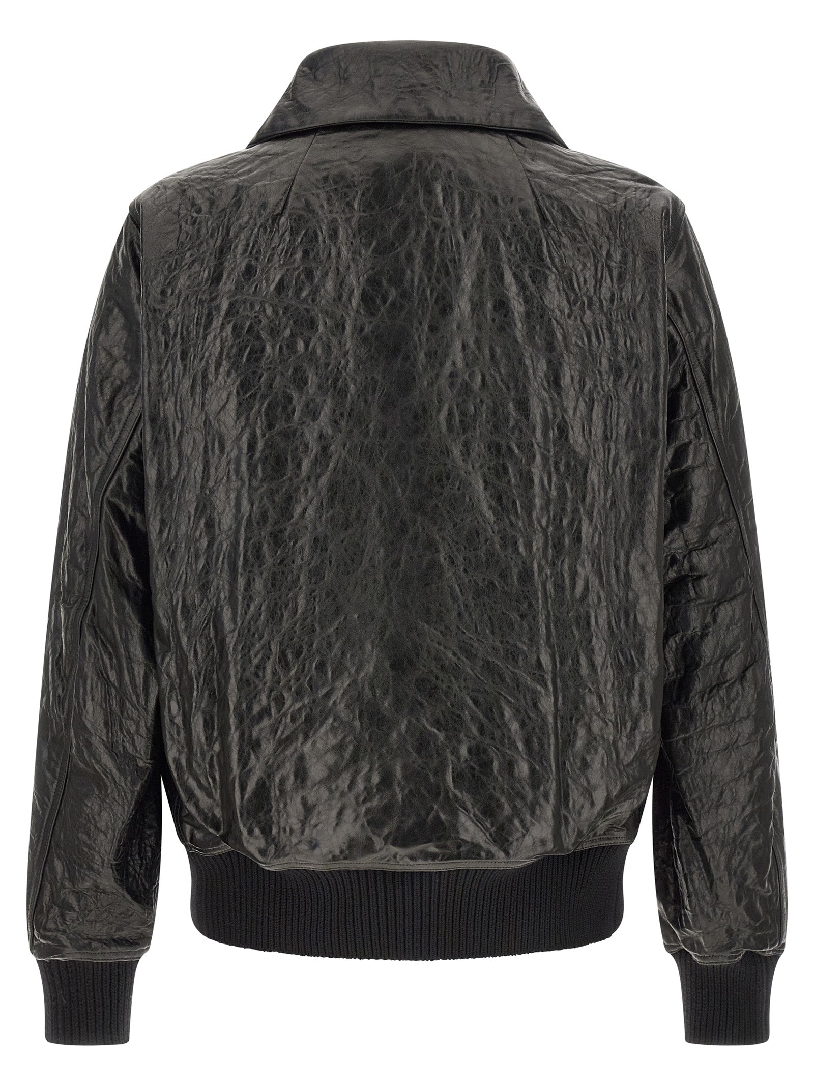 Rick Owens Black Lamb Leather Leather Men's Jacket