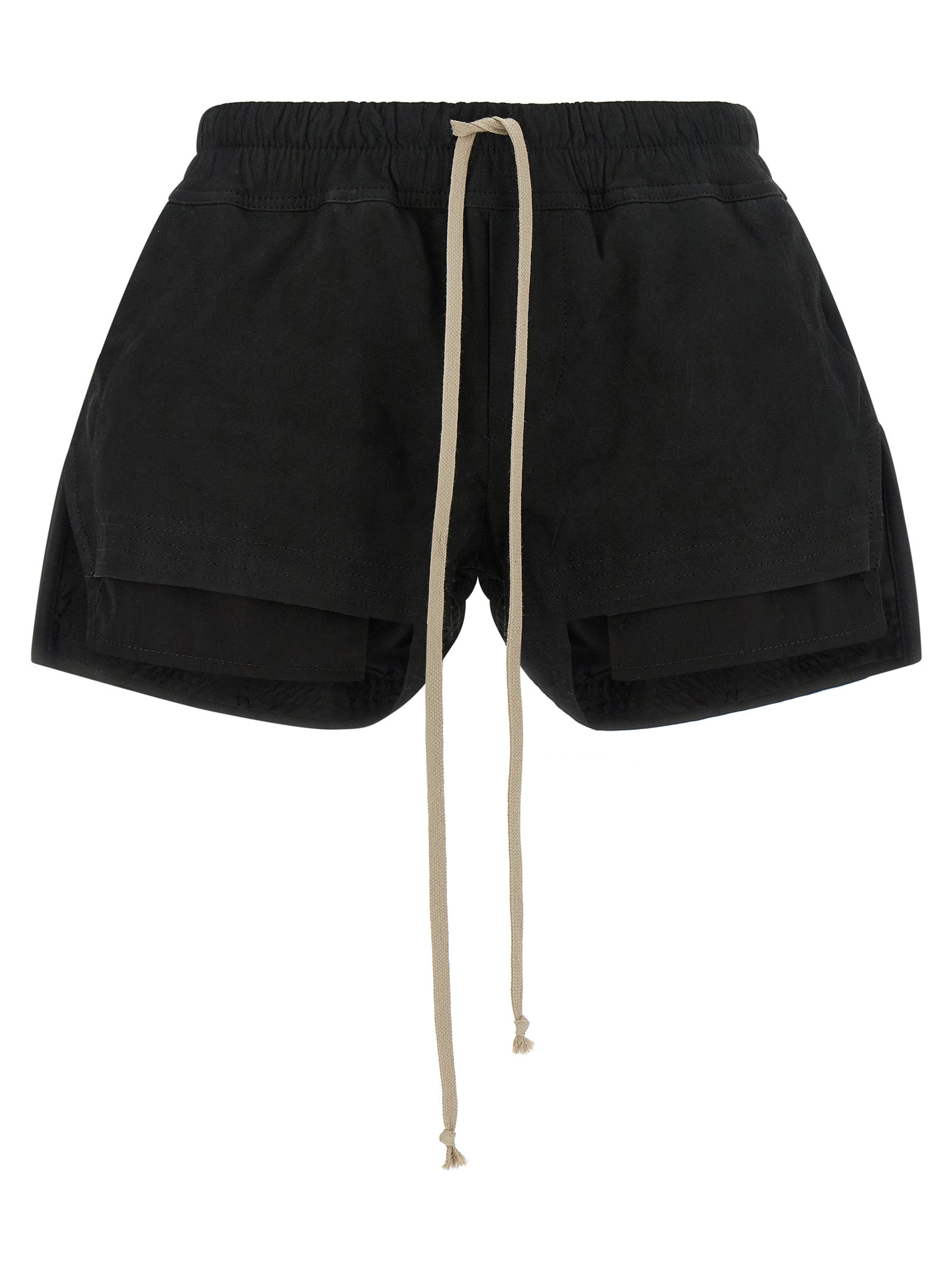 Rick Owens Black Lamb Leather Bermuda Women's Shorts