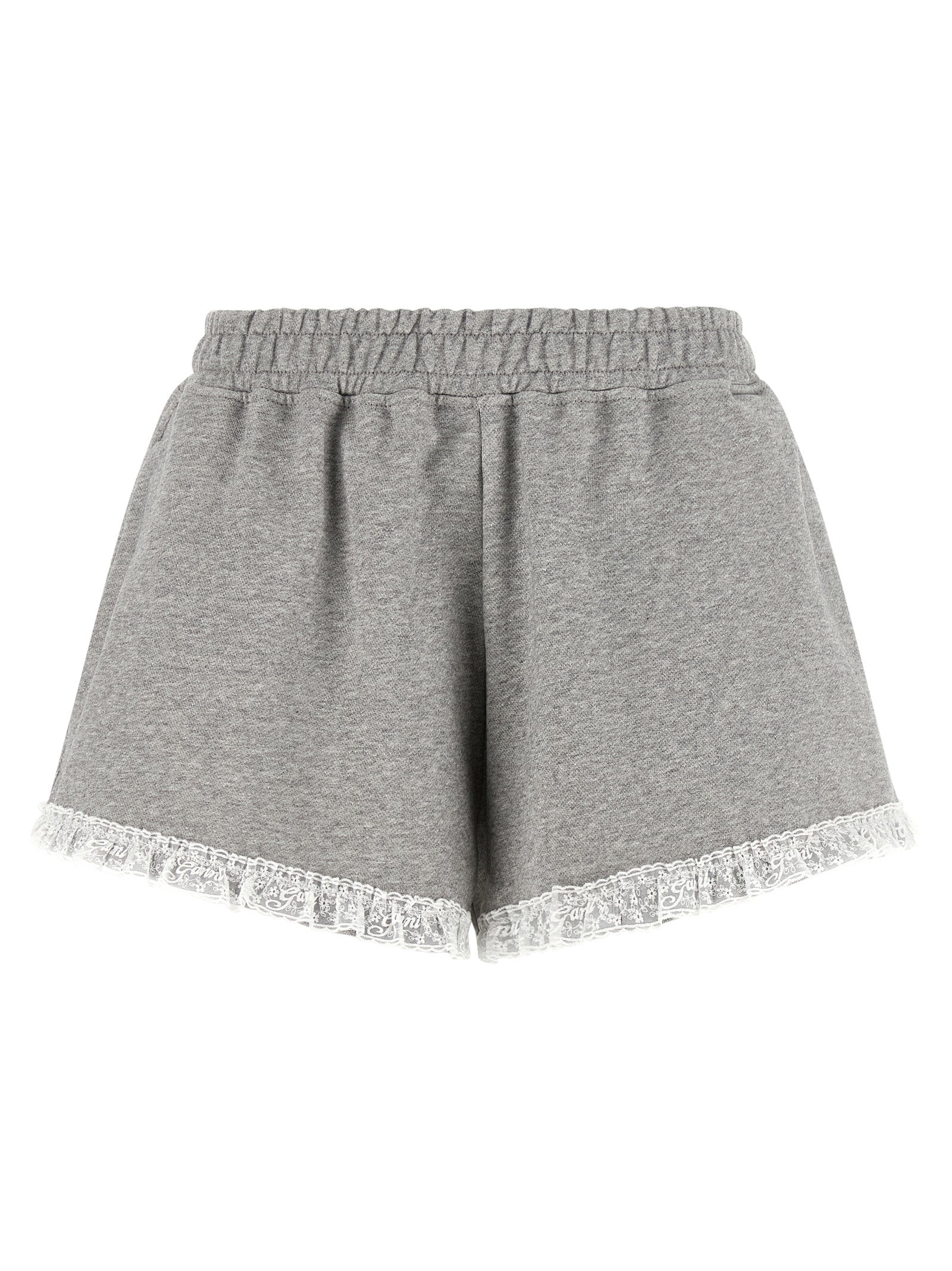 Ganni Gray Organic Cotton Bermuda Women's Shorts