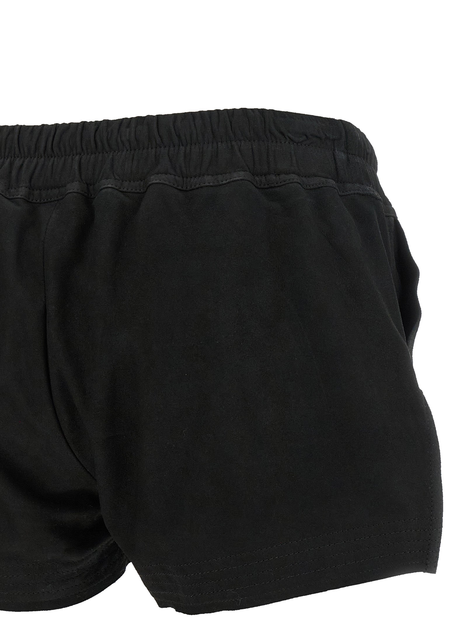 Rick Owens Black Lamb Leather Bermuda Women's Shorts