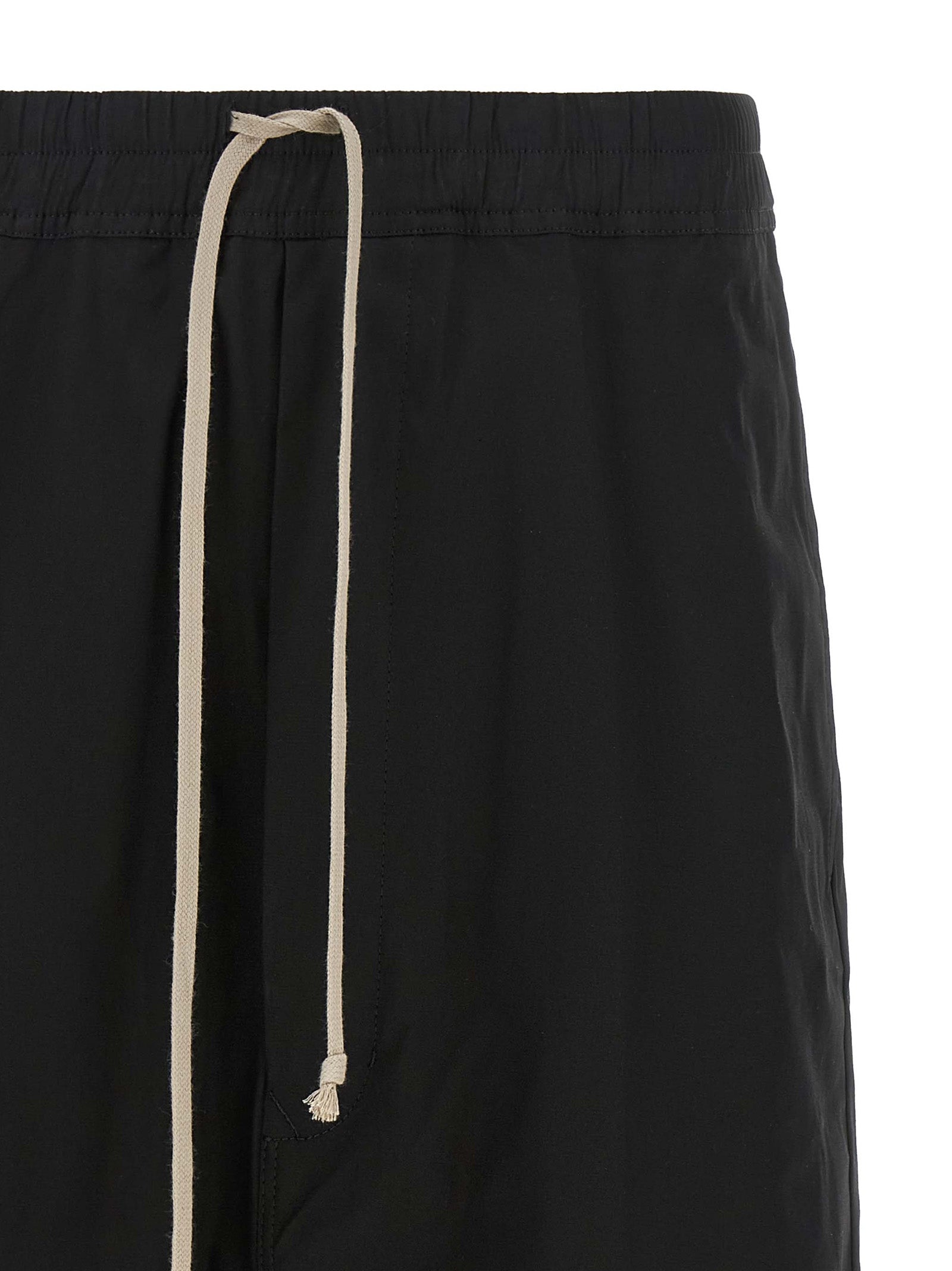 Rick Owens Black Cotton Bermuda Men's Shorts