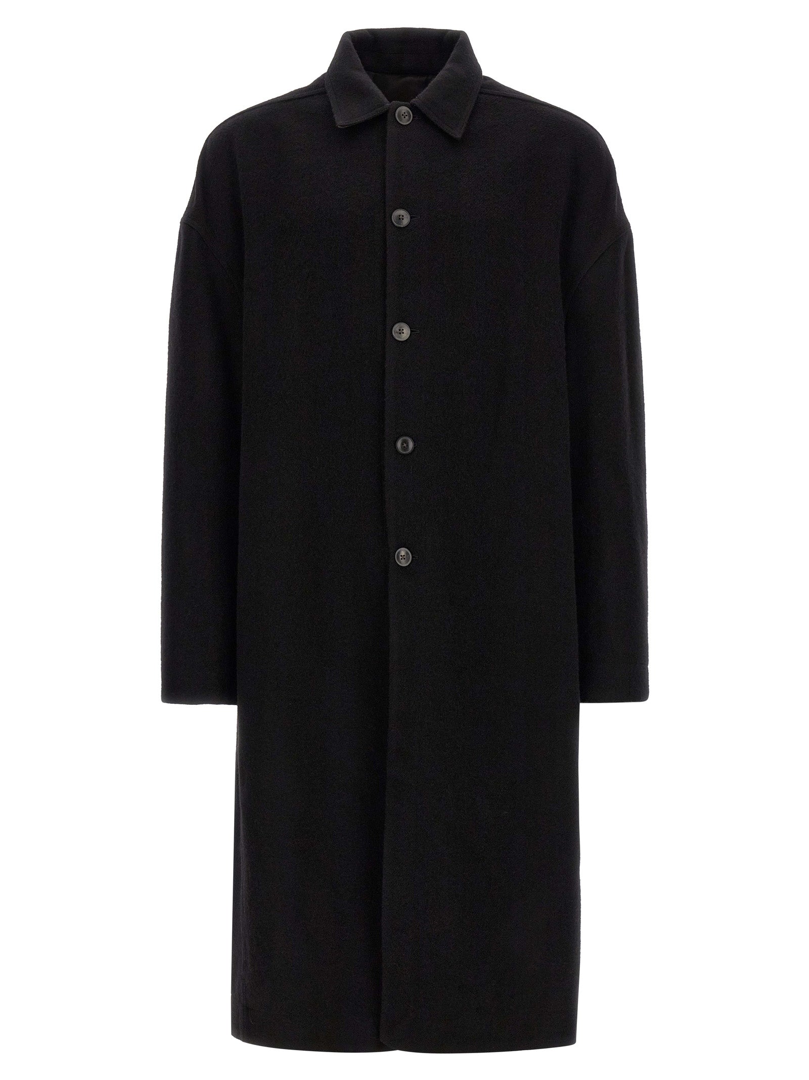 Rick Owens Black Virgin Wool Men's Coat