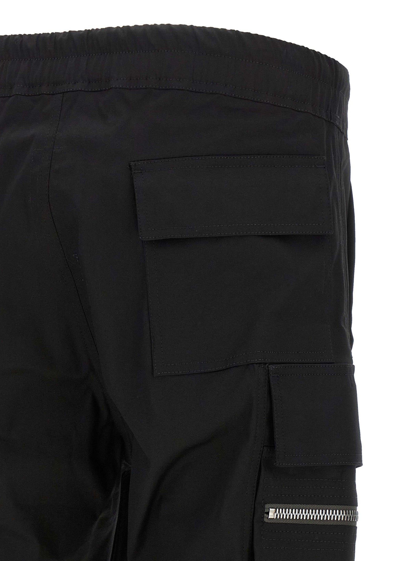 Rick Owens Black Cotton Cargo Men's Pants