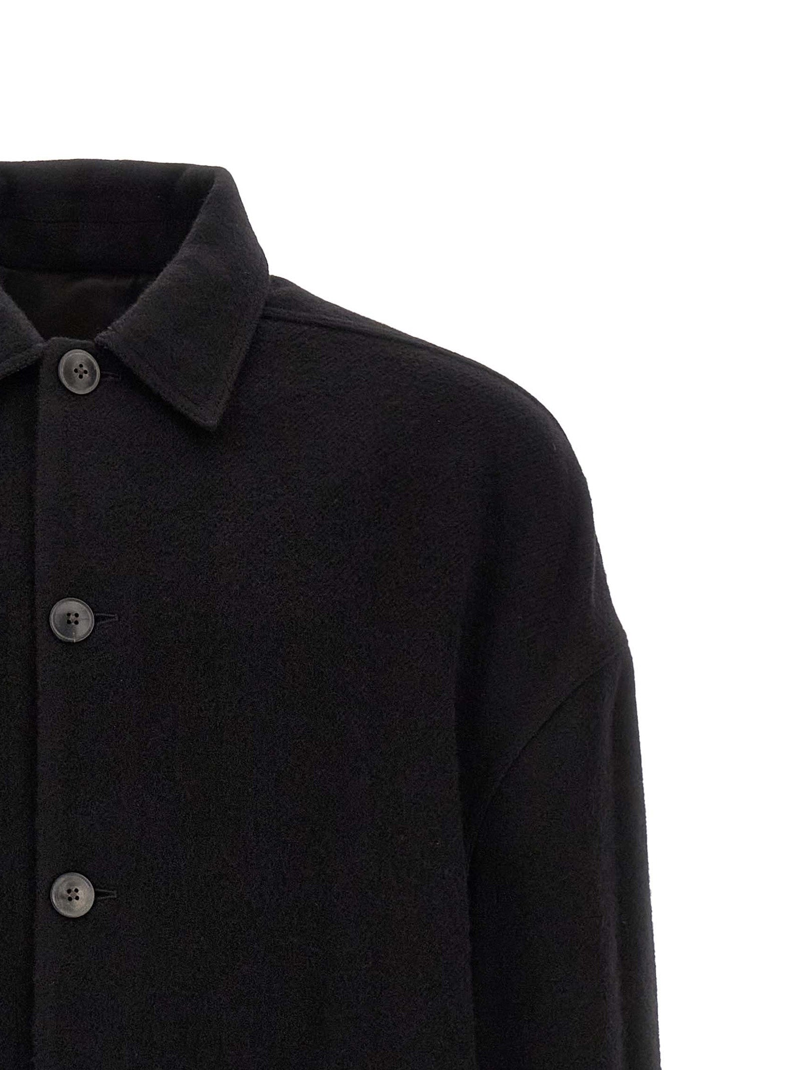 Rick Owens Black Virgin Wool Men's Coat
