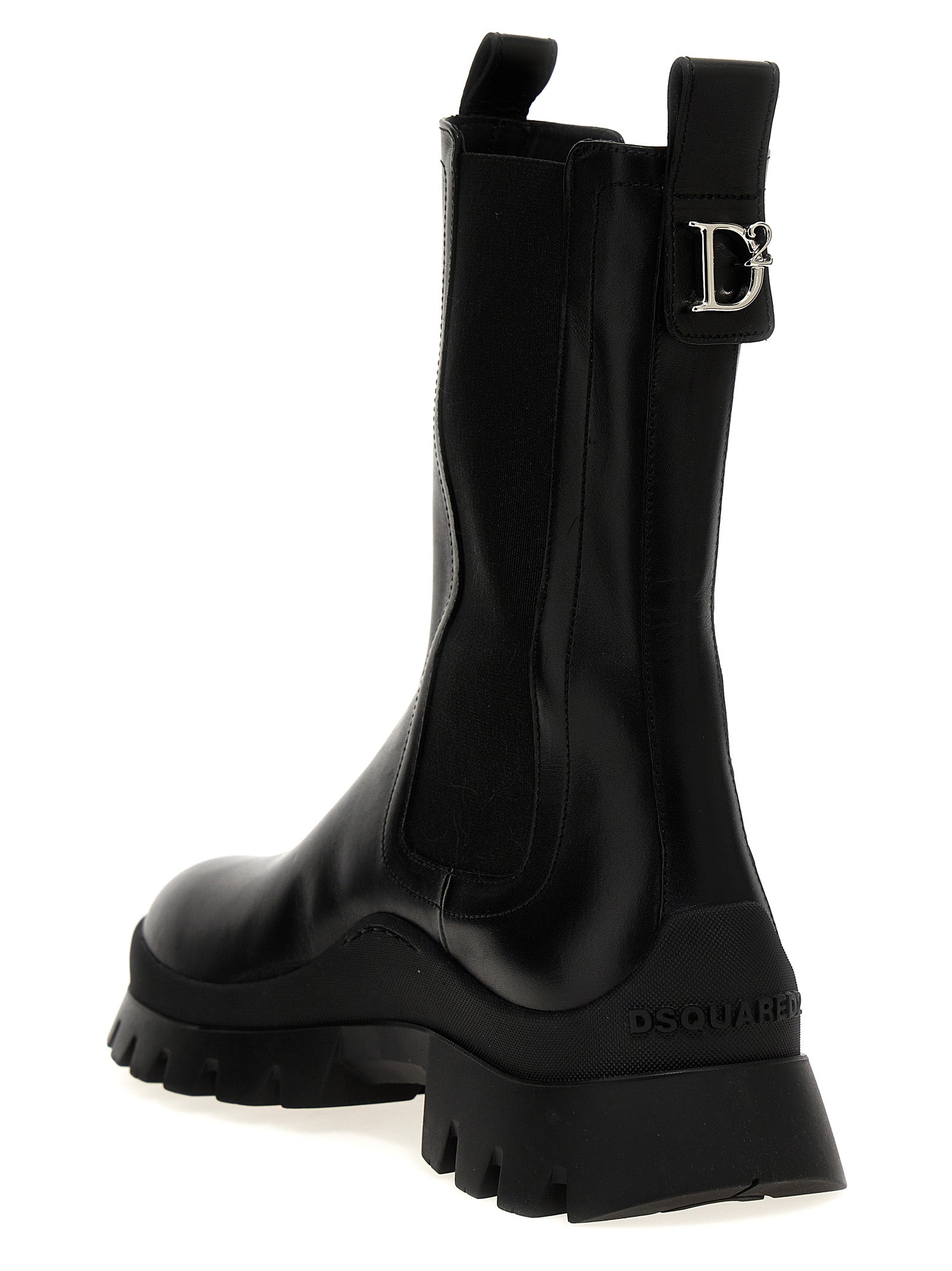Dsquared² Black Calfskin Ankle Women's Boots