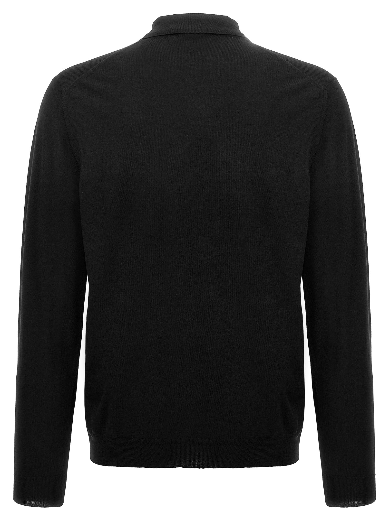ZANONE Black Virgin Wool Polo Men's Shirt