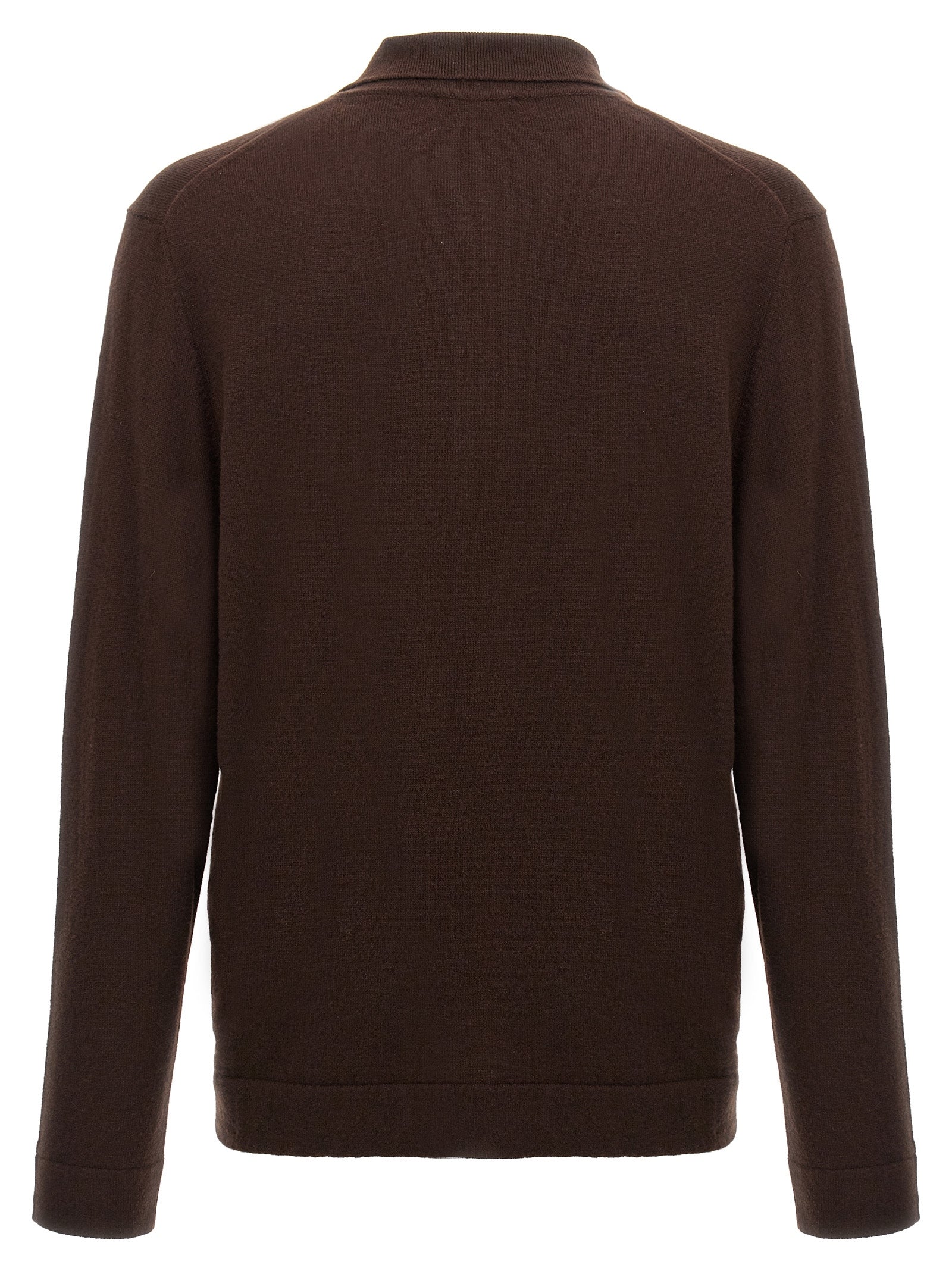 ZANONE Brown Virgin Wool Polo Men's Shirt