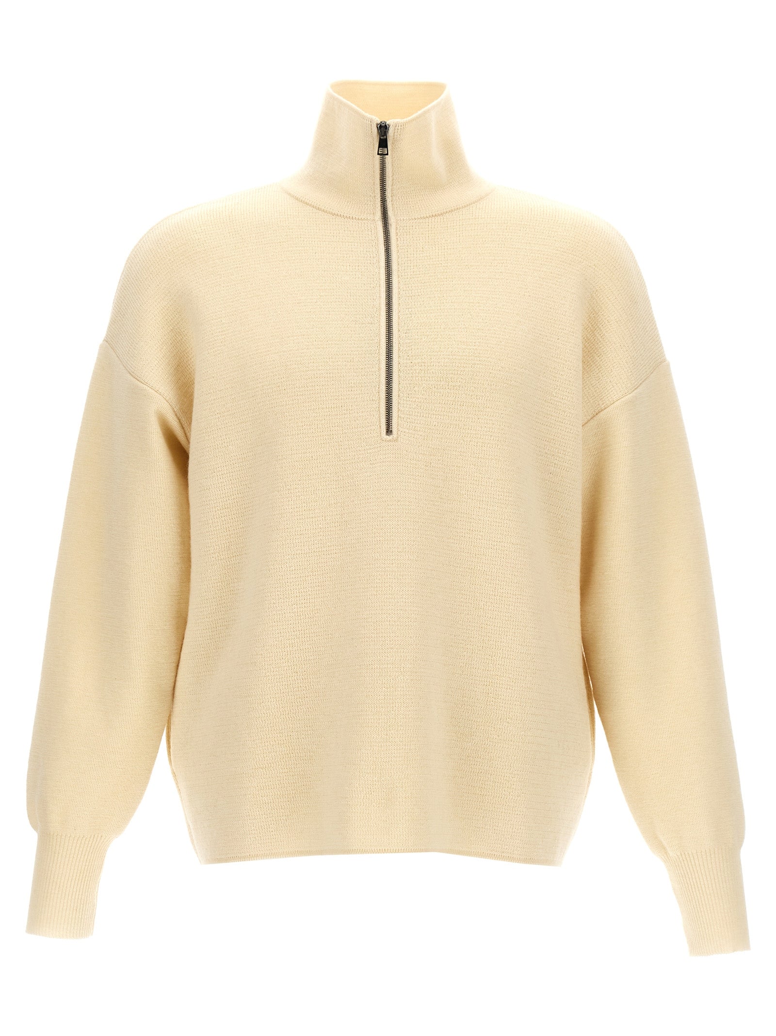 MA'RY'YA White Merino Wool Men's Cardigan