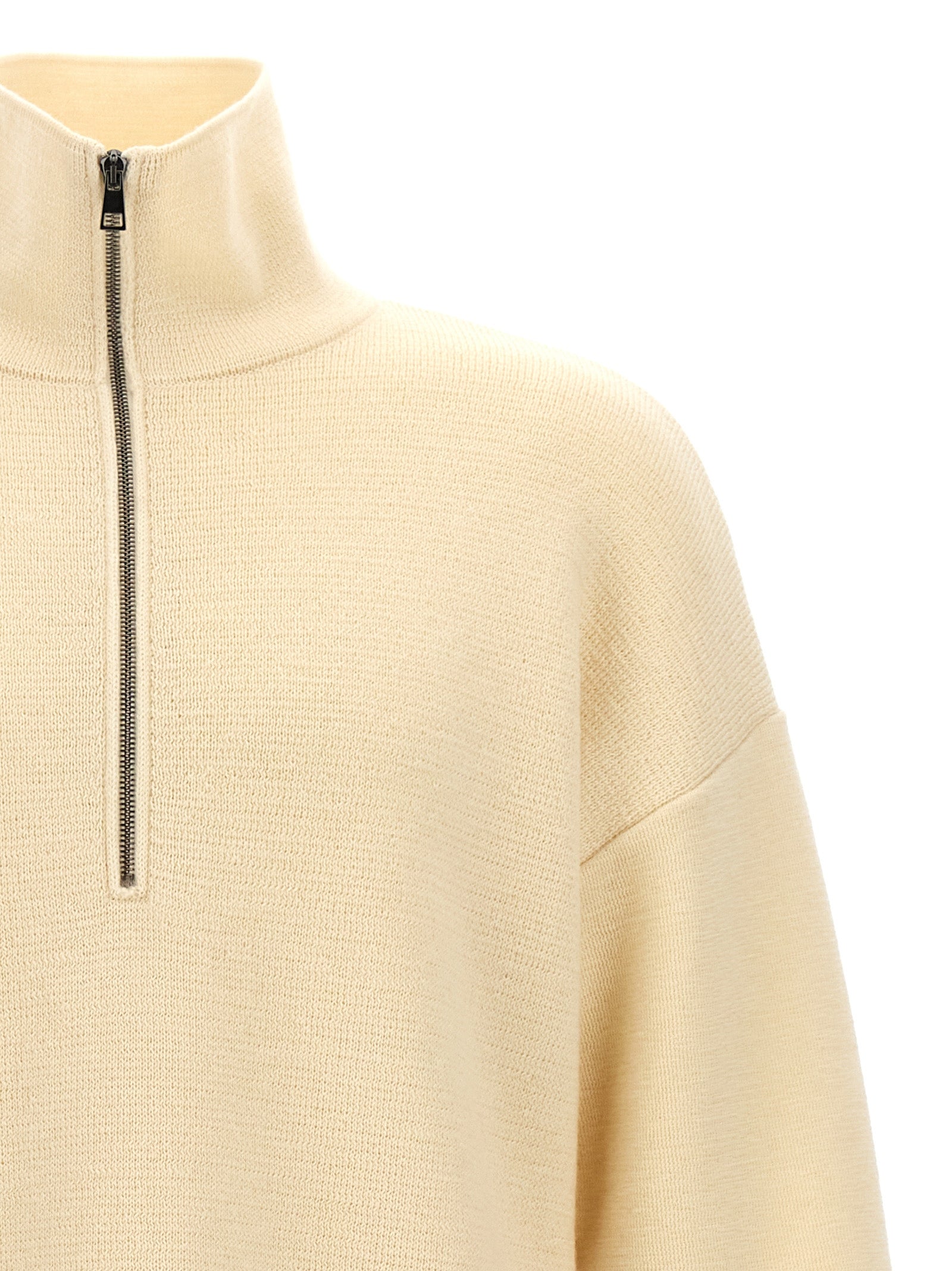 MA'RY'YA White Merino Wool Men's Cardigan