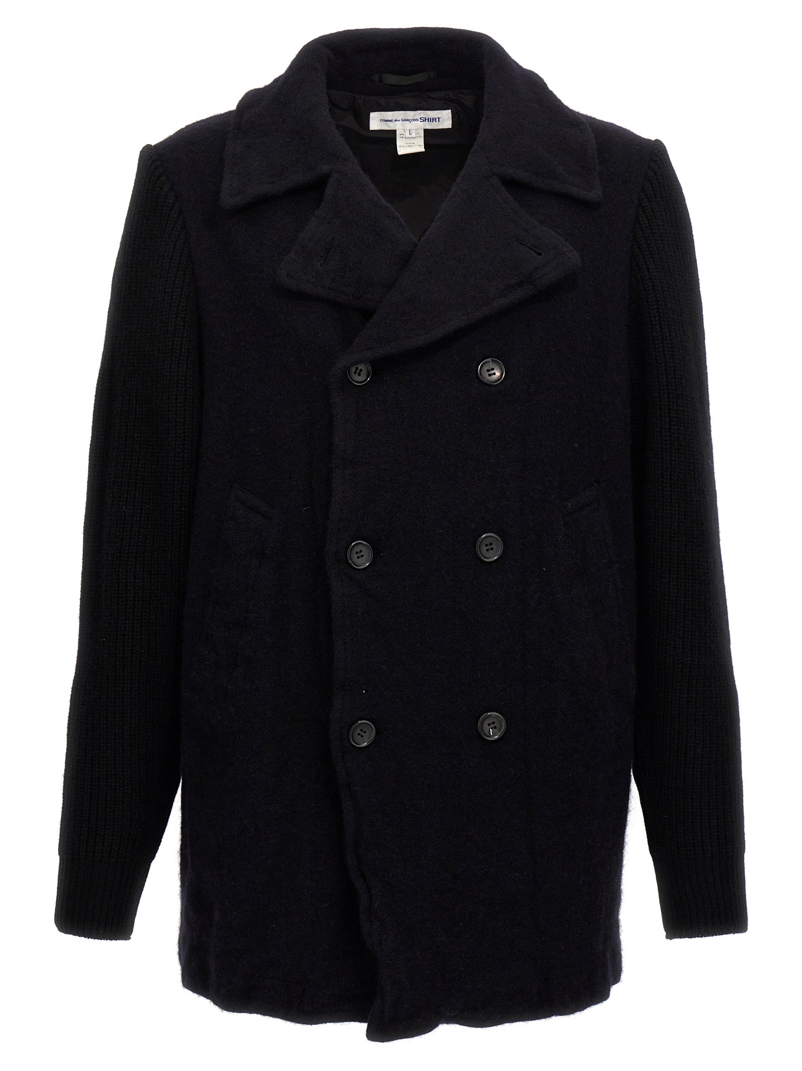 Comme Des Garçons Blue Wool Men's Coat